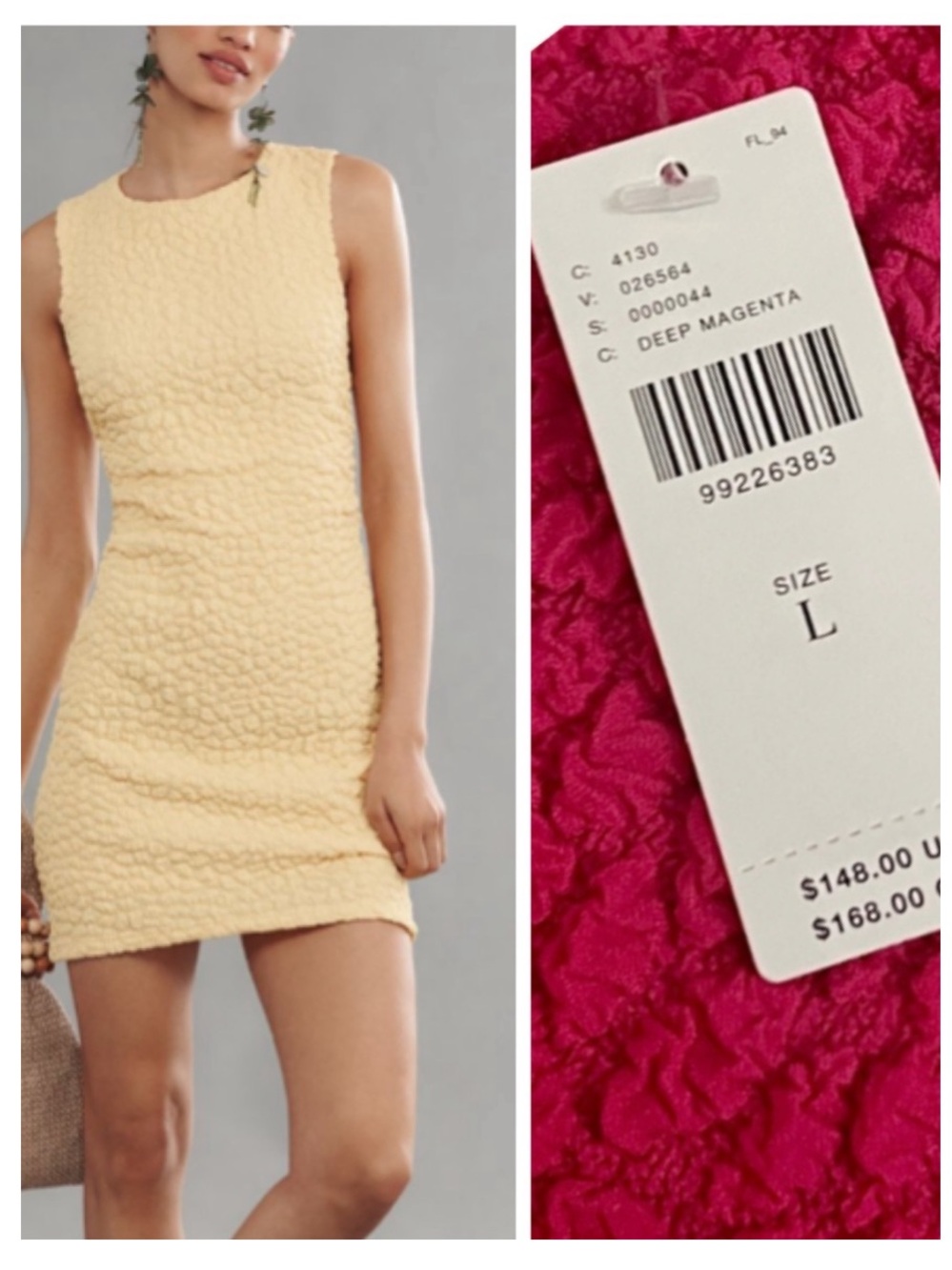 🟤NWT ANTHROPOLOGIE Textured Mini Shift Dress in Raspberry LARGE